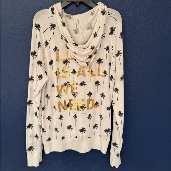 Spiritual Gangster Palm Trees Love is All We Need White Hoodie Size Medium - Picture 4 of 9